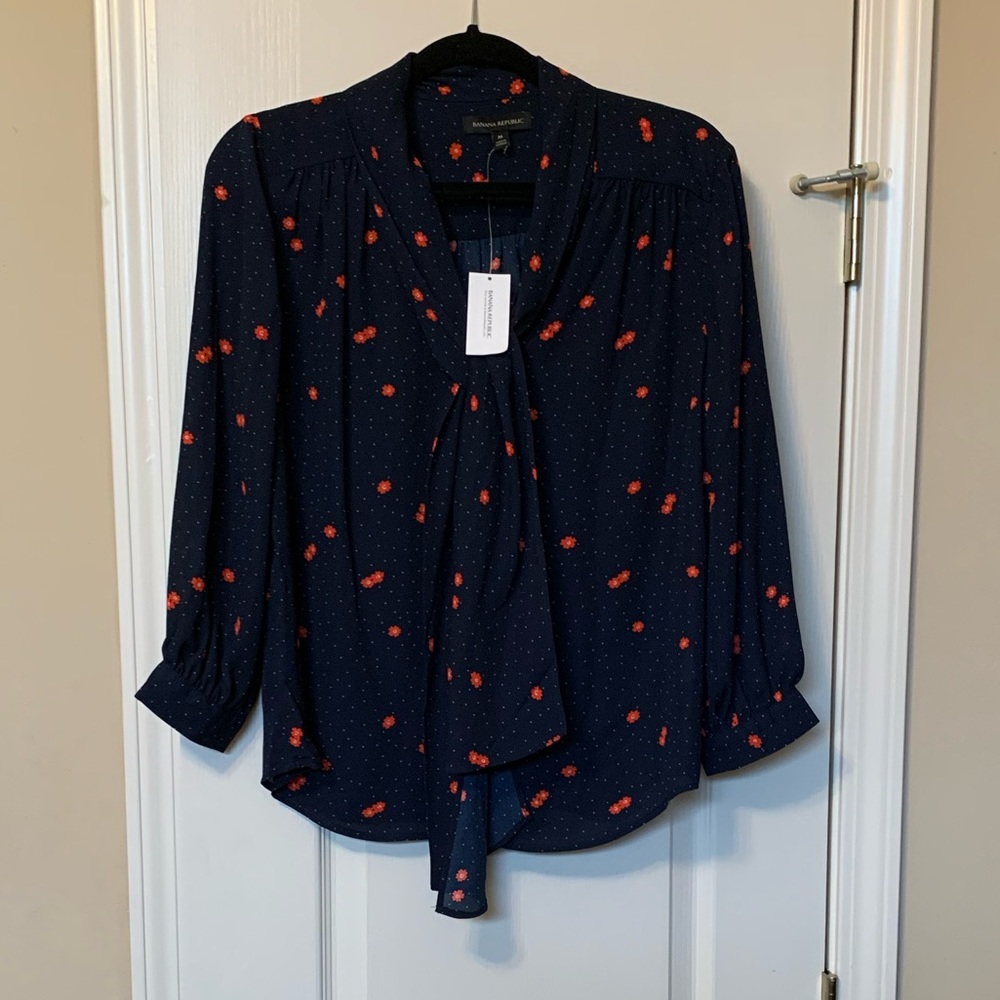 Banana Republic Tie Neck Blouse
